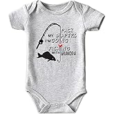 Azzwnee Fish With Grandpa Baby Boy Clothes Unisex Funny Baby Girl Bodysuits 0-3 months