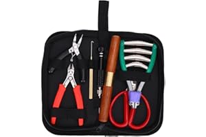 Asixxsix Badminton Racket Stringing Tool Set, Professional Tennis Racket Repair Kit with Bent Nose Pliers Diagonal Pliers Thr