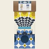 Orla Kiely Flower Print Tea Towels Set of 2 Kitchen Blue/Multi 100% Cotton view 3