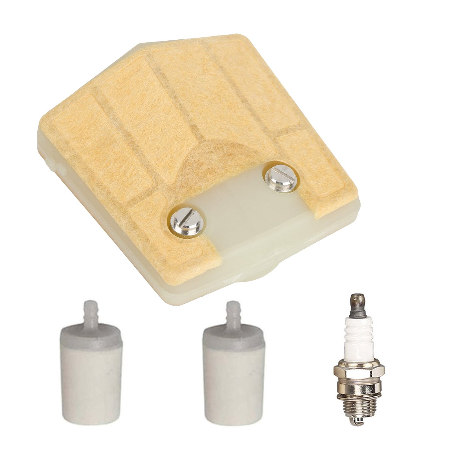 OxoxO Air Filter Fuel Filter Spark Plug Compatible with HUSQVARNA CHAINSAW 288 281 61 66 266 181 NEW PARTS # 501 8071-01 501 8071-05