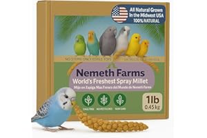 Nemeth Farms Premium Non-GMO Spray Millet Treat | Hand-Harvested Bird Snack | 100% Edible Tops | Sun-Dried Supplement for Parakeets, Cockatiels, Finches, Lovebirds, Canaries