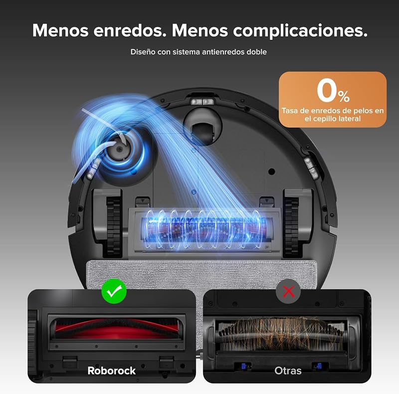 roborock Q10 S5+ set Robot Vacuum e Mop 2 em 1 de 10000 Pa, Sistema Anti-Emaranhado Duplo, Prevenção de Obstáculos, 7 Semanas de Auto-Esvaziamento, Navegação LiDAR PreciSense, App Control, Preto