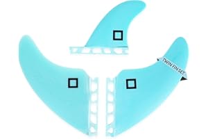 Surf Squared Twin, Thruster or Quad Fin Set - Solid Fiberglass for Lightweight Durability & Top Performance - Compatible with Futures Single Tab Surfboards