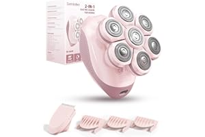 Bartrimber Electric Razors for Women: 2-in-1 Electric Shaver Trimmer for Ladies Flawless Legs & Full Body & Bikini - Waterproof Wet Dry Shaver w/LED Light & Travel Cap - Birthday Gifts for Wife Her