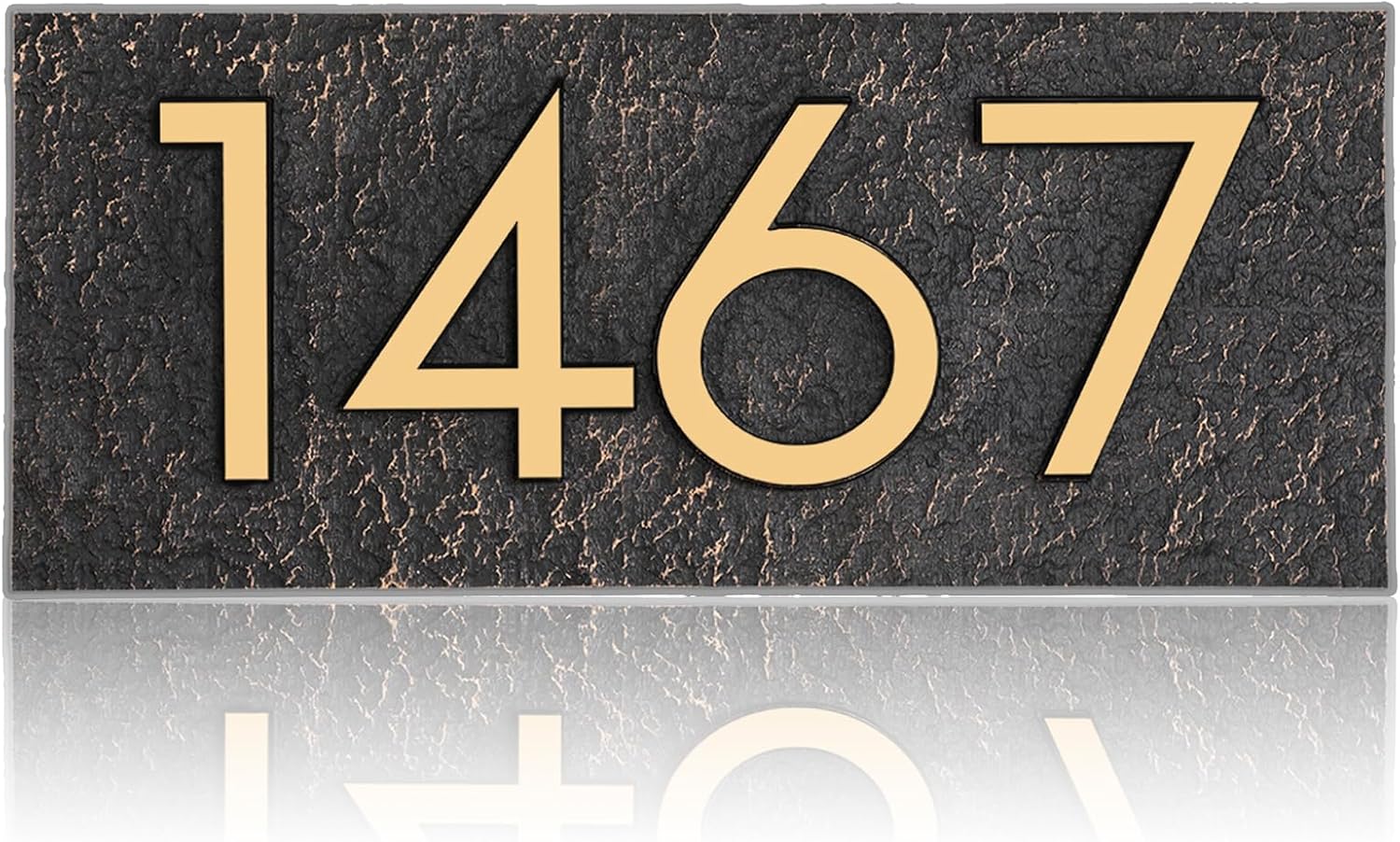 Plaques & Wall Art - Address Plaque Aluminum - Personalized Address Sign,House Number Sign Plaque,House Numbers for Outside,Made of Metal 1/4‘’ Thick Clear Font,Wall Mounted,4 Colors 911 Visibility 9.8''' x 4.1‘’ (Rose Gold)