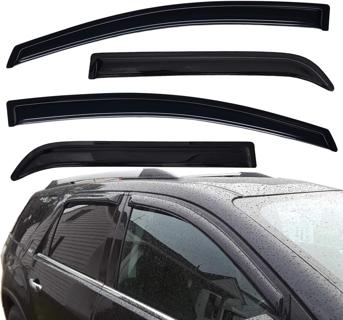 4 Piece Auto Ventshade 34004 Ventshade Deflector Rear Window Wind