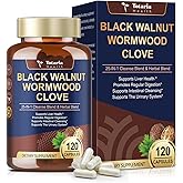 Totaria 120 Counts 25-in-1 Wormwood Black Walnut Clove Cleanse for Humans Capsules - Gut Cleanse Detox & Digestive & Liver Health with Pumpkin Seed Oil Clove Garlic Oregano - Herbal Vegan Capsules