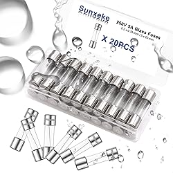 Sunxeke 20PCS F5AL250V 5 x 20mm Fast Blow Glass