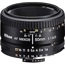 Nikon 50mm Nikkor F/1.8D AF Prime Lens for DSLR Camera (Black