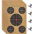 Paper Targets 25/45 Pack, Multiple Aiming Zones Shooting Targets, 4 Clips Included, Ideal for Indoor and Outdoor Range, Airsoft, Pellet Gun, Rifle, Pistol Practice
