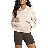 ODODOS Modal Soft Long Sleeve Cropped Hoodie for Women Oversized Pullover Sweatshirts with Pocket