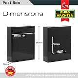 Burg-Wächter MB05BK Black Compact Wall Mounted Galvanised Steel Postbox view 4