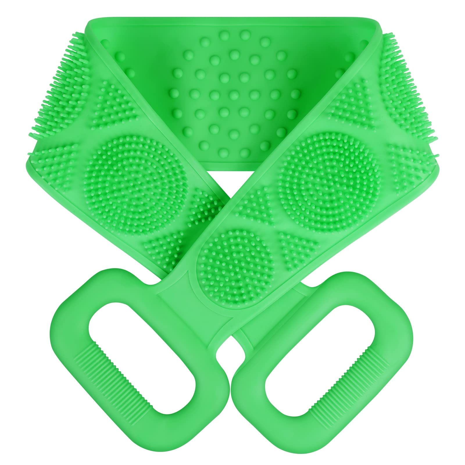 URAQT Body Brush Back Scrubber, Silicone Bath Shower Brush for Women and Man, Soft Exfoliating Body Scrubber with Massage Particles, Double-sided Use for Remove Dirt and Massage, Extended 70cm