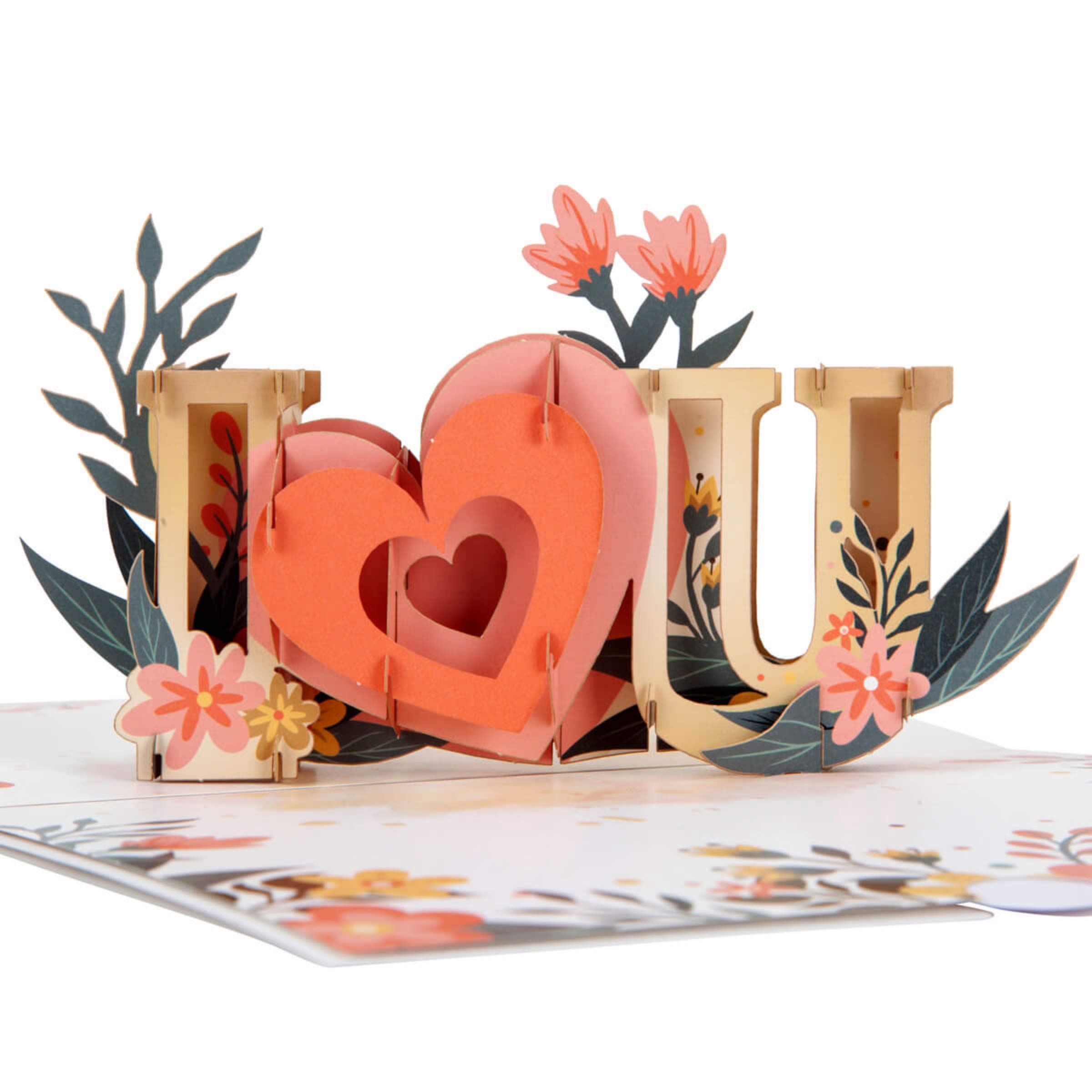 Cardology - I Love You Pop-Up Card | 3D Gift For Valentines Day, Anniversary, Mothers Day