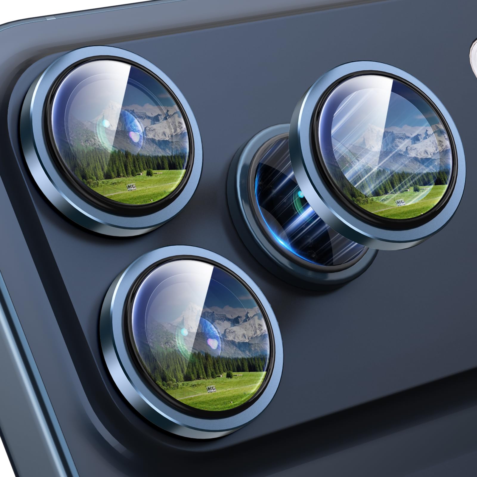 Xfilm for iPhone 17 Pro / 17 Pro Max Camera Lens Protector Original Individual Lens Screen Protector | 9H Hardness, Scratch-Resistant, Case Friendly (Deep Blue)