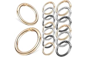 Mipcase 30 Pcs Round Carabiner O Ring Snap Clip Hooks with 1" 2" Bag Strap Clamps in Gold, Gunmetal, Silver