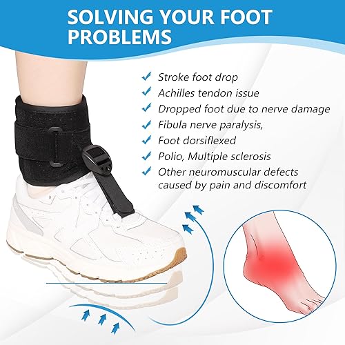 joingood Foot Drop Brace For Walking With Shoes, Adjustable Drop