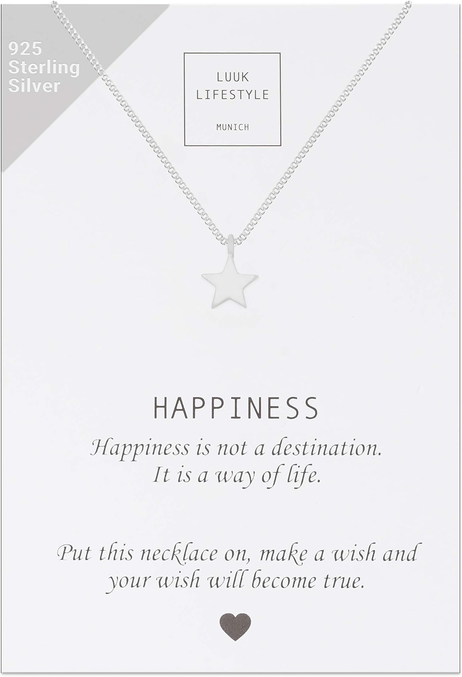 LUUK LIFESTYLE925 sterling silver filigree necklaces for women with pendant, trendy feminine jewellery for everyday life, adjustable length, 19”, gift idea for her, gift card, silver, gold, and rosé