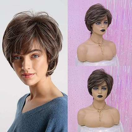 Amazon Com Jys Short Pixie Cut Mixed Color Hair Wig Natural