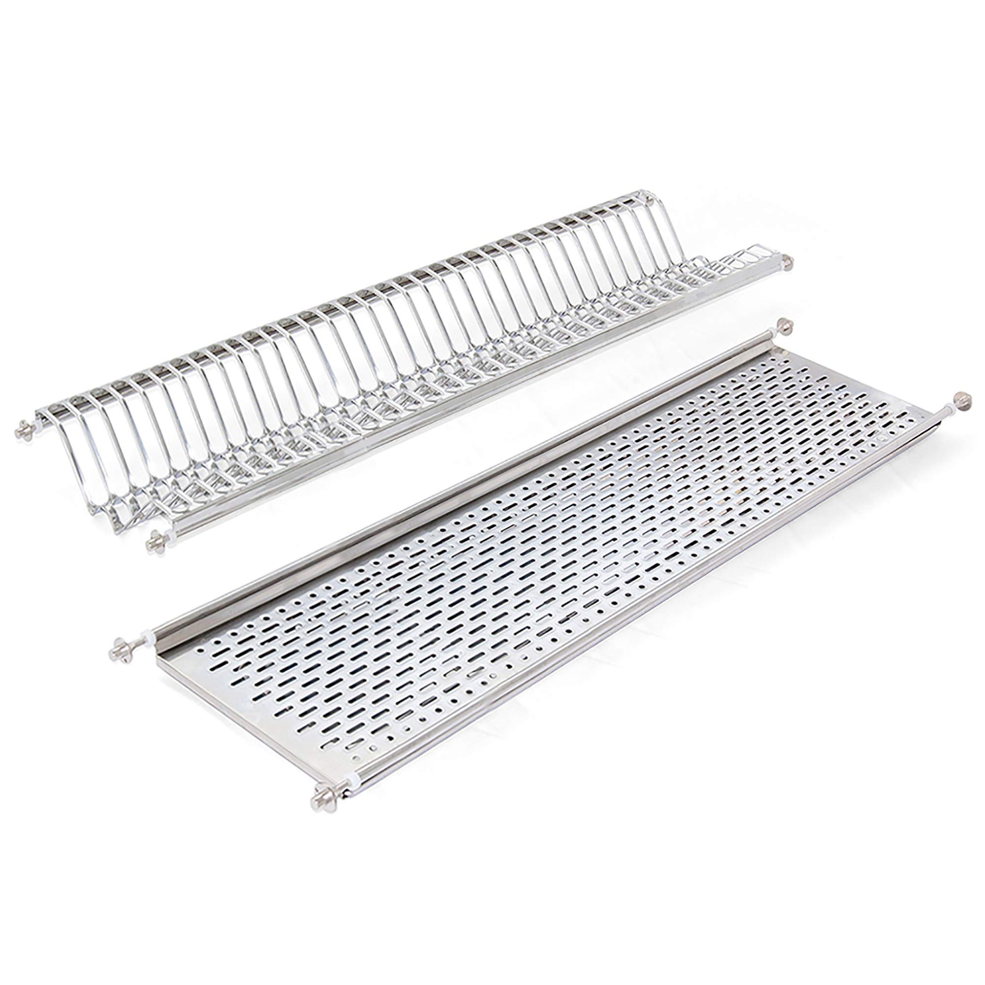 Emuca - Stainless Steel Dish Drying Rack for Standard 100 cm (39,37 inch) Width Kitchen Cabinet, Inner Width Module 935-970 mm