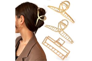 Mehayi 3 PCS Metal Large Claw Clips for Thick Heavy Hair, Strong Hold Big Non-Slip Hair Catch Barrette Jaw Clamp for Long Hair, Fashion Styling Accessories for Women Girls
