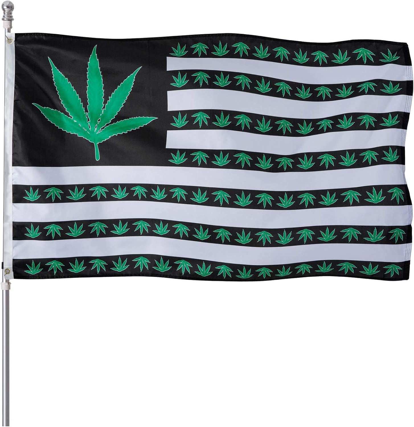 Homissor Marijuana Leaf American Flag 3x5 Outdoor Heavy Duty Polyester Marijuana 9