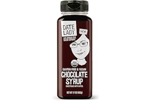 Date Lady Chocolate Syrup | Sweetened Only with Dates | Organic, Vegan, Kosher and Dairy Free | Drizzle on Ice Cream, Pour on Pancakes or Grab a Spoonful! | 1Squeeze Bottle (17oz)