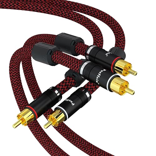 Preffair 1 Pair Single RCA Cables HiFi Copper Silver Plated ...