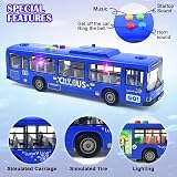 Cemirk Blue Toy Bus with Lights and Sounds – Friction Powered, Realistic Doors view 3