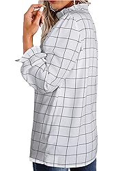 Avanova Women Plaid 3/4 Long Sleeve Blouses Dressy