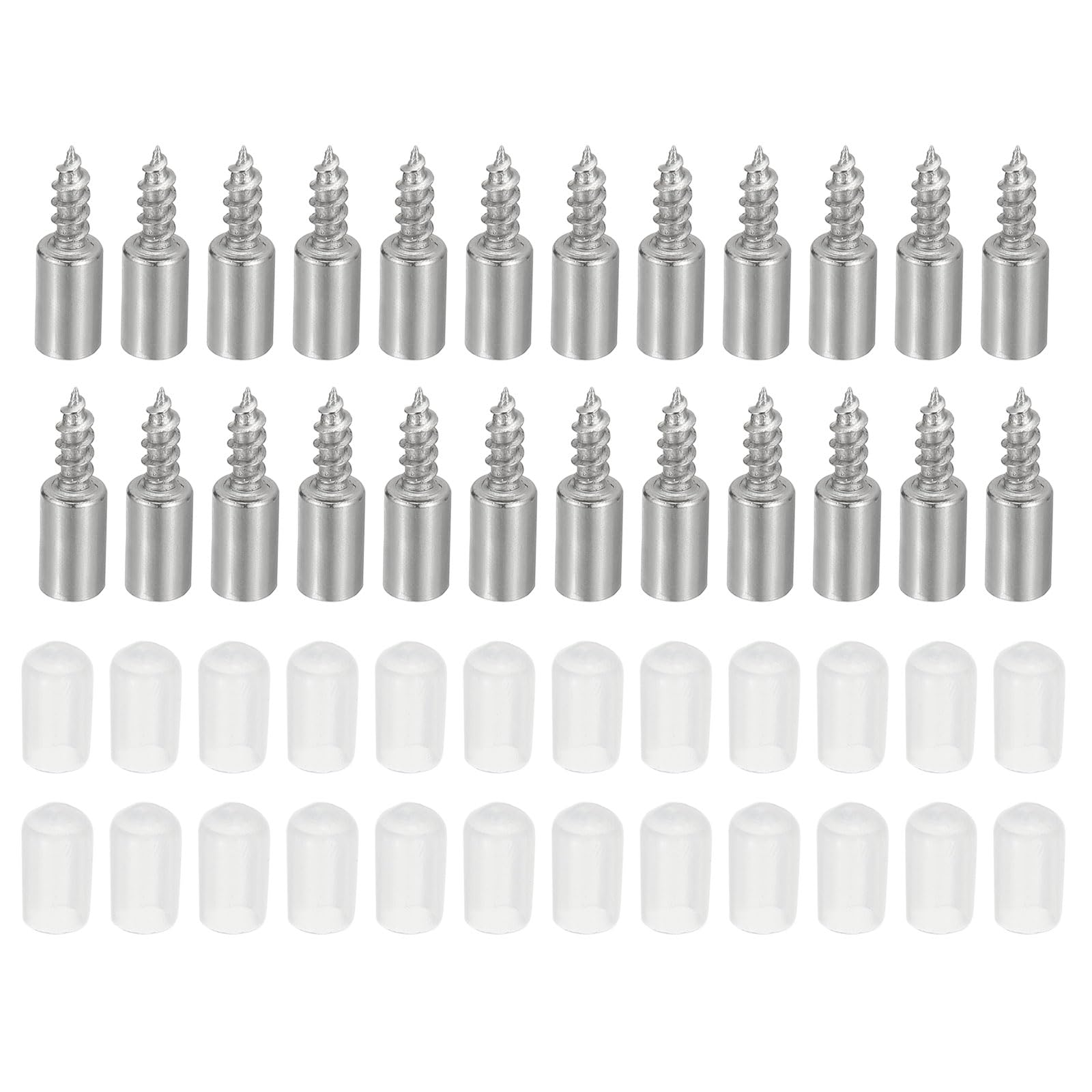 PATIKIL Shelf Support Pegs Nails, 24pcs Shelf Pins with Anti-Slip Rubber Sleeve, Pegs for Shelves for Kitchen Cabinet, Cupboard, Bookcase, Closet and Glass Case,Transparent