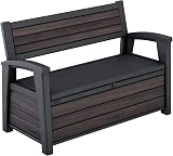 Keter Signature Outdoor Storage Bench 227L DecoCoat Wood-Look Resin