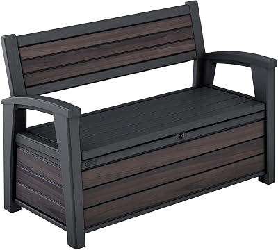 Keter Signature Outdoor Storage Bench 227L DecoCoat Wood-Look Resin