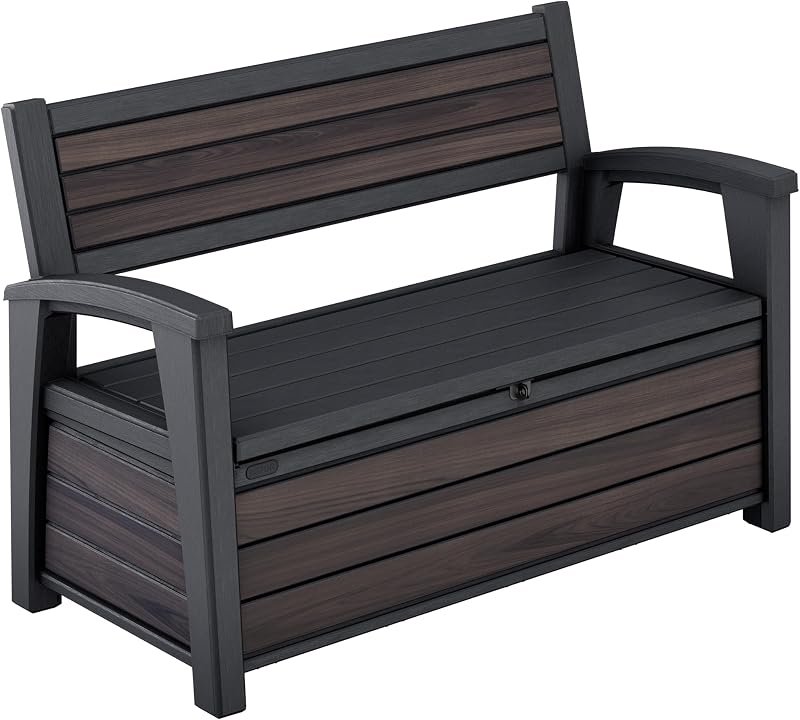 Keter Signature Outdoor Storage Bench 227L DecoCoat Wood-Look Resin