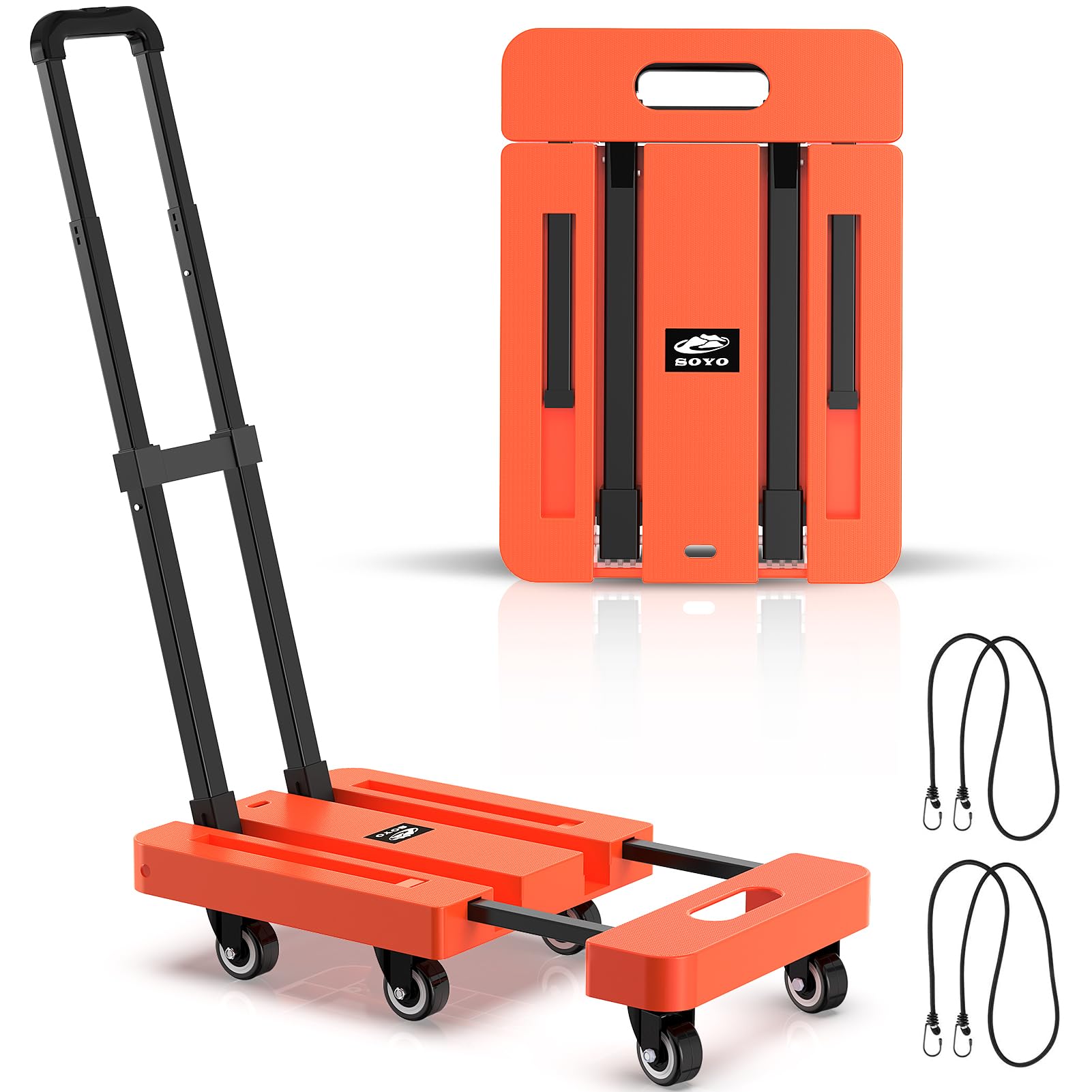 Hand Cart Ropes Mua SOYO Folding Hand Truck, 500lbs Heavy Duty Dolly, Portable 6 Wheels ...