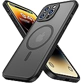 ImpactStrong Magnetic Guard Designed for iPhone 14 Pro Max Case [Camera Protection] [Military Grade Drop Tested] [Compatible with MagSafe] Slim Translucent Matte Phone Case (6.7") - Black