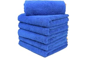 CARCAREZ Microfiber Car Drying Towels, 16x24 Inch Large Car Wash Detailing Buffing Polishing Towel with Microfiber Cloth, Blue