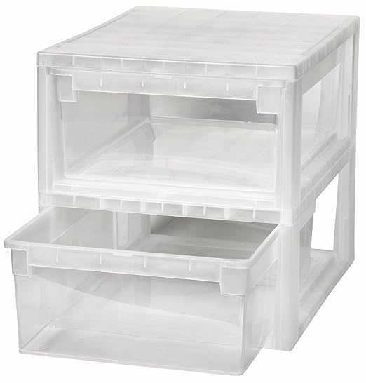 Kreher 2 Stück Schubladenboxen mit Nutzvolumen 12 Liter pro Box. Passend für z.B. Socken, Shirts, Papier, etc. Maße pro Box: 