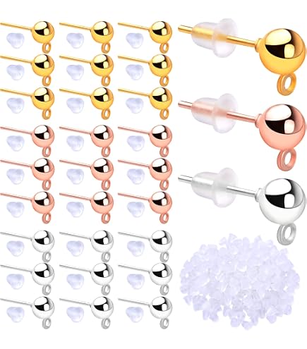 thumbnail image 2 of Aazon.co: 12PCS 18K Earring Backs For Studs, Silicone Earring Backs... 2 of 13
