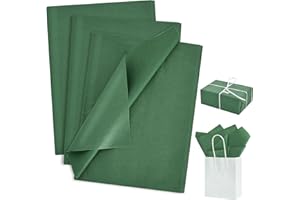 RIBBOOO 100 Sheets Forest GreenTissue Paper 14"x20" Gift Wrap Tissue Paper Bulk for DIY Project Gift Bags Gift Wrapping Weddi