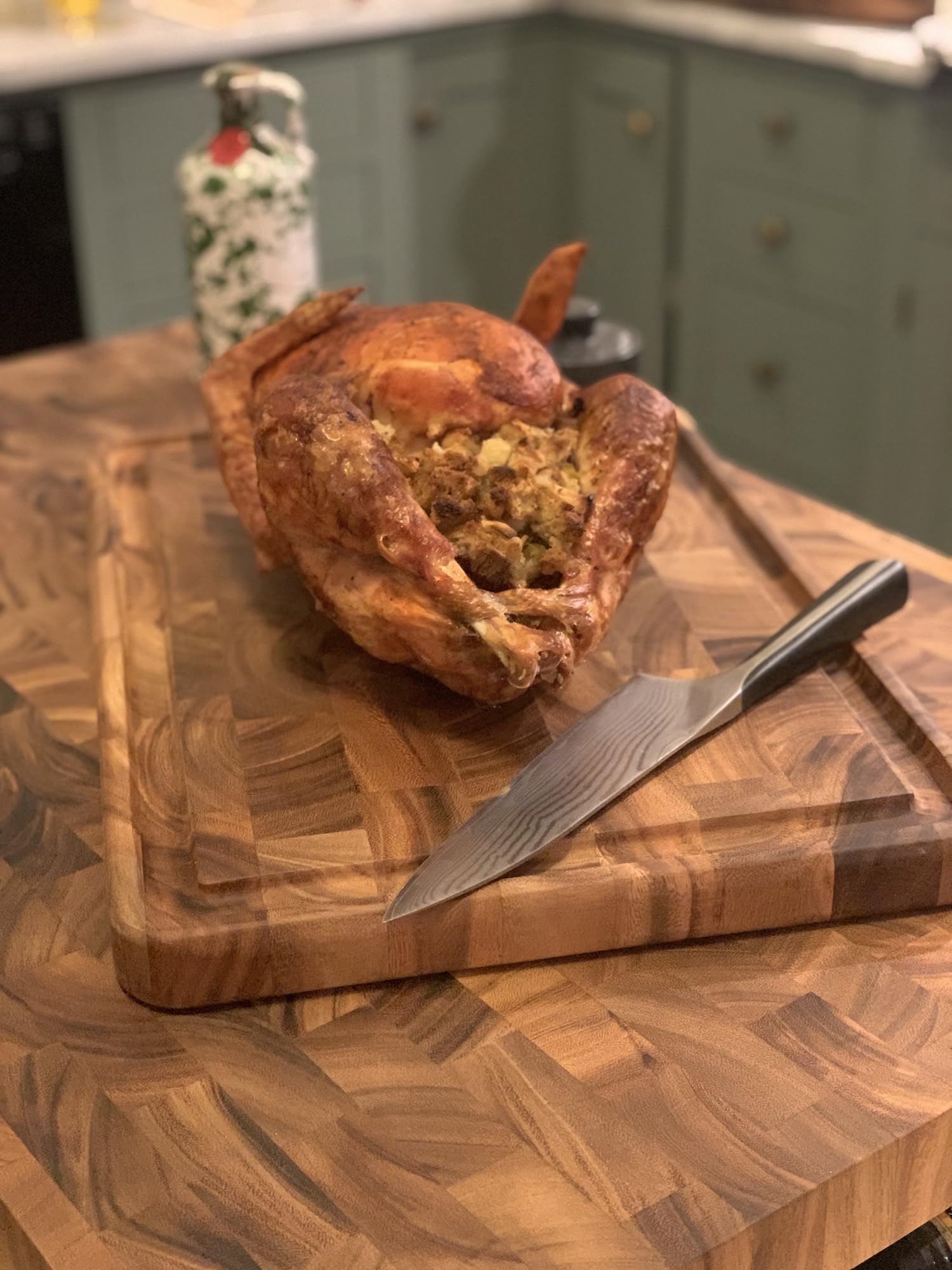 Ironwood Gourmet Charleston End Grain Board with Channel, Acacia Wood Brown 20 x 14 Inches