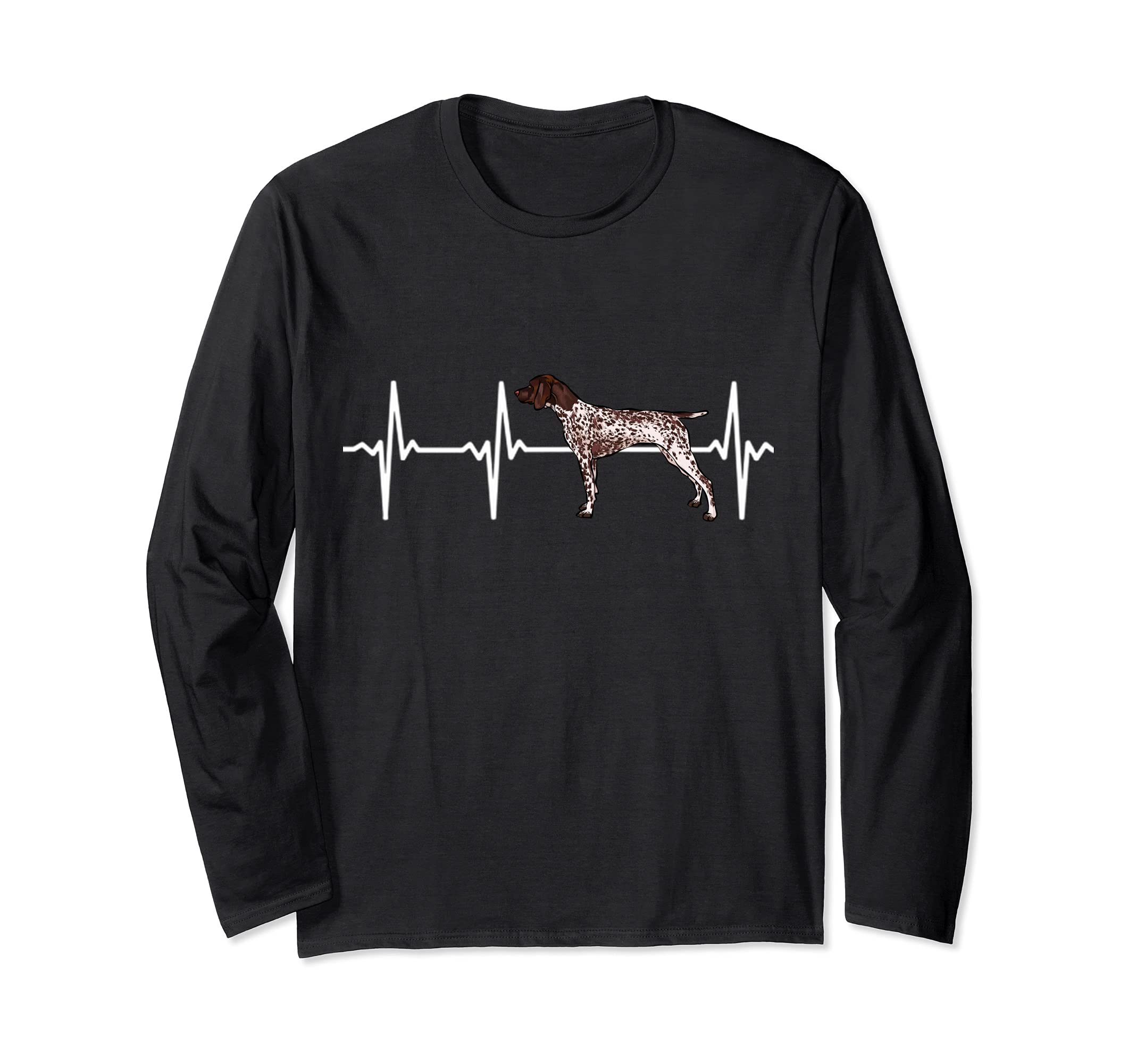 German Shorthaired Pointer Heartbeat Love My Dog Long Sleeve T-Shirt