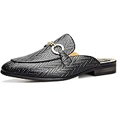 Meijiana Men's Slippers Slip-On Loafers Leather Formal Wear Casual Open Back Sandals