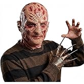x-merry toy Halloween Horror Mask Scary Burnt Face Latex Headgear Realistic Scarred Man Costume Prop for Adult Cosplay Party