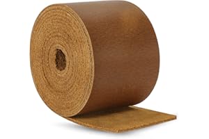 Ringsun 2 Inches Wide Flat Leather Straps for Crafts, Full Grain Leather Strips Cord String for Crafts, Tooling (2mm Thick 72.5 Inches Long Bourbon Brown)