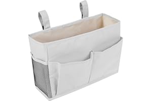 Bedside Storage Bag Pocket,Bedside Caddy Hanging Bed Organizer Storage Bag for Bunk,Multifunctional Bedside Organizer with 5 