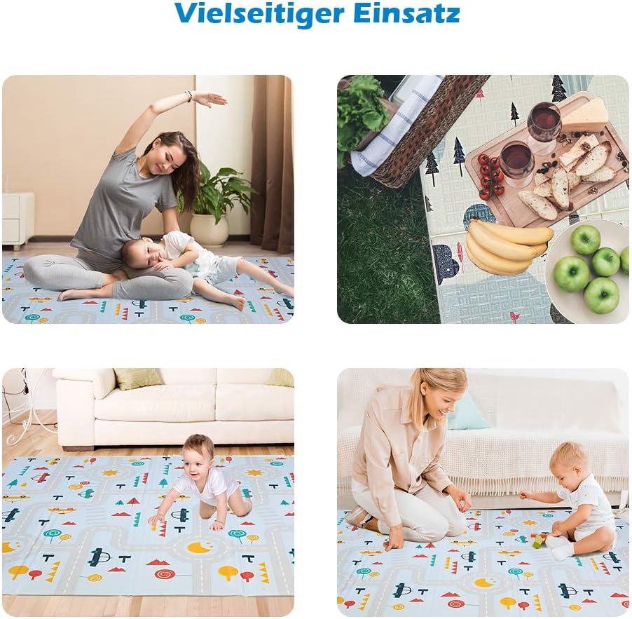 Bebe Puericulture Aitere Tapis De Jeu Pour Bebe 0 X 180 X 1 5 Cm Tapis Deveil Pliable Baby Baby Baby Tapis De Sol Ecologique Xpe Materiau Double Face Impermeable Non Toxique