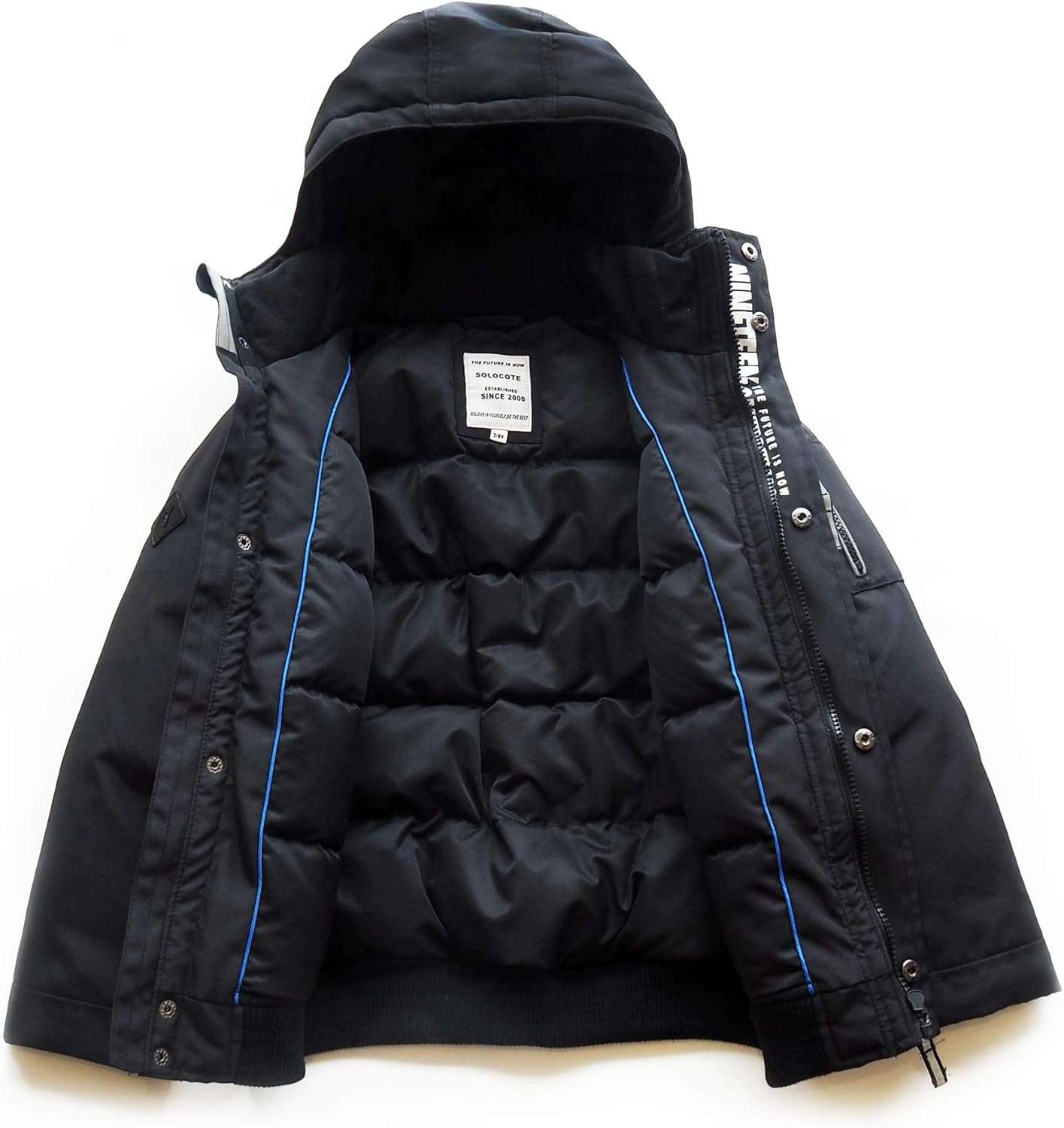SOLOCOTE Kids Boys Winter Down Jacket Waterproof Thick Heavyweight Warm Hooded Parka Coats Windbreaker: Clothing