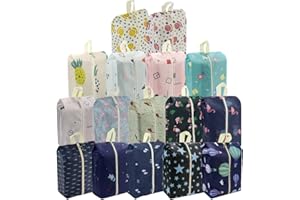 PIXHOTUL Travel Shoe Bags Waterproof Portable Shoe Storage Pouch with Handle for Men & Women (16 Pcs Patterns)