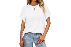 AUTOMET Women Tops Casual Basic T Shirts Loose Fit Crewneck Short Sleeve Summer Outfits